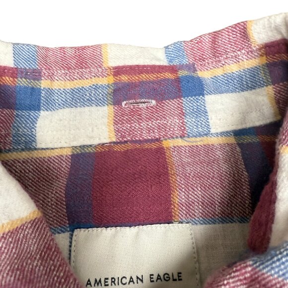 Men's AMERICAN EAGLE Checkered Plaid Flannel‎ Shirt | Size Large - Picture 3 of 8